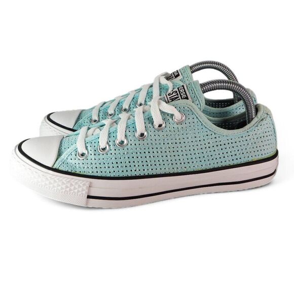 Converse Chuck Taylor All Star Ox Perf Motel Pool "Aqua Blue" 551623F Women's 9 - Picture 2 of 11